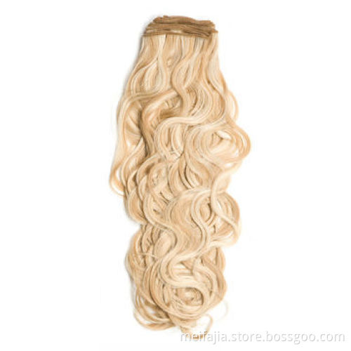 French curl human hair weaves double drawn accepted